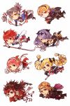  armor axe blonde_hair book bow bow_(weapon) brown_eyes brown_hair camilla_(fire_emblem_if) chibi elise_(fire_emblem_if) fire_emblem fire_emblem_if gloves hair_bow hair_over_one_eye hairband helmet highres hinoka_(fire_emblem_if) leon_(fire_emblem_if) long_hair marx_(fire_emblem_if) mitsukato pink_hair polearm ponytail purple_hair red_eyes redhead ryouma_(fire_emblem_if) sakura_(fire_emblem_if) staff sword takumi_(fire_emblem_if) tomato twintails violet_eyes weapon 