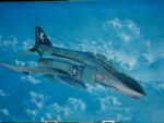  airplane artist_request clouds f-4_phantom_ii jet military 