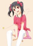  1girl black_hair heart heart_of_string love_live!_school_idol_project open_mouth red_eyes smile solo sync_(id_12519877) twintails yazawa_nico 