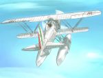  airplane biplane clouds fiat_cr_42 fiat_icr_42 flying gripen helmet regia_aeronautica seaplane 