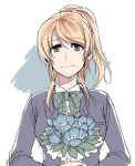  1girl ayase_eli blonde_hair blue_eyes clipe flower looking_at_viewer love_live!_school_idol_project smile solo 