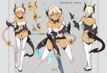  1girl bare_shoulders braid breasts commentary_request from_behind green_eyes highres horns long_hair looking_at_viewer original pixiv_fantasia pixiv_fantasia_t pointy_ears realmbw solo tail translation_request very_long_hair white_legwear zorn_dio 