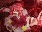  blood hat kawashiro_mitori morino_hon original pink_hair red_eyes solo tears touhou 