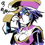  blue_skin capcom cleavage_cutout cosine hat hsien-ko jiangshi lei_lei red_eyes short_hair vampire_(game) 