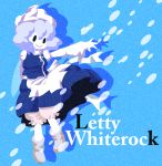  character_name hat karaagetarou letty_whiterock ribbon short_hair smile snow solo touhou 