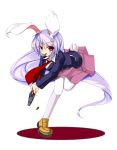  bad_id bunny_ears gun highres long_hair popi_(pixiv) rabbit_ears reisen_udongein_inaba thighhighs touhou weapon 