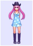  dress hat long_hair purple_hair ryu_(artist) solo 