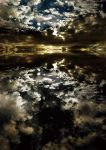  clouds highres lake original pixiv_festa reflection sarugetty scenery shimei_jien sky sunlight 