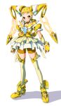  adapted_costume alternate_costume armor armored_dress bike_shorts blonde_hair boots cure_lemonade dress kasugano_urara legs magical_girl mecha_musume nekomamire precure pretty_cure prism_chain shorts_under_skirt skirt solo thighhighs twintails yellow_dress yellow_legwear yes!_precure_5 yes!_pretty_cure_5 