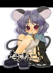  bad_id grey_hair leg_hug mouse_ears mouse_tail nazrin no_panties red_eyes short_hair sitting solo tail touhou unipo 