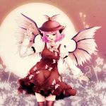  earrings fingernails geike hat jewelry long_fingernails long_nails mystia_lorelei nails pink_hair short_hair solo thigh-highs thighhighs touhou wings 