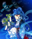 blue_hair chinese_clothes flower highres japanese_clothes mami original red_eyes star 