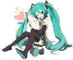  boots figma hatsune_miku hug huge ixy long_hair thigh-highs thigh_boots thighhighs twintails vocaloid wink 