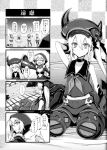  ... 4koma 6+girls ^_^ absurdres amputee bare_shoulders black_legwear bracelet choker closed_eyes collar comic destroyer_hime dress hat hibiki_(kantai_collection) highres hooded_jacket hoodie horns ikazuchi_(kantai_collection) inazuma_(kantai_collection) jewelry kantai_collection kneehighs long_hair midriff minarai mittens multiple_girls northern_ocean_hime o-ring_top oni_horns pale_skin pleated_skirt re-class_battleship sailor_collar scarf school_uniform serafuku shinkaisei-kan shorts skirt smile spiked_bracelet spiked_collar spikes spoken_ellipsis striped striped_scarf thigh_strap translated 