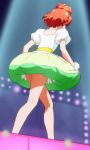  1girl bubble_skirt from_behind go!_princess_precure haruno_haruka haruyama_kazunori precure redhead skirt solo walking 