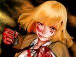  artist_request blonde_hair blood blood_on_face blood_on_hands bloody_clothes clothes_grab commentary_request highres midorikawa_hana prison_school short_hair solo_focus 