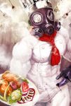  chef chef_hat cook food fork gas_mask hat highres original reito6 solo 