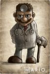  1boy beard blue_eyes brown_hair character_name doctor dr._mario dr.mario facial_hair gloves house_m.d. james_chung labcoat looking_at_viewer mario super_mario_bros. necktie nintendo parody stethoscope super_mario_bros. walking_stick white_gloves 