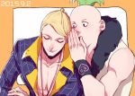  2boys blonde_hair green_hair jojo_no_kimyou_na_bouken multiple_boys pesci prosciutto rena_(renasight) 