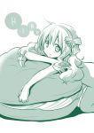  1girl character_name hidamari_sketch hiro long_hair monochrome quro_(black_river) simple_background smile solo white_background 