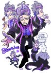  1boy 1girl boots bowtie character_name character_request copyright_request crossover formal mato_(mozu_hayanie) multicolored_hair original pale_skin sanpaku streaked_hair suit takoyaki the_little_mermaid ursula_(disney) 