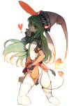  1girl ass bare_shoulders c.c. character_request code_geass creayus demon_tail hat heart horns solo tail thigh-highs witch_hat 