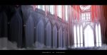  architecture church english gothic_architecture lemonice letterboxed light_rays no_humans touhou window 