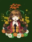  1girl artist_request braid brown_hair character_request flower kano_(murasaki) matsuge_(gajigaji) murasaki_(game) solo 