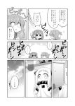  ... 3girls ahoge comic commentary_request dress folded_ponytail hair_ornament hairclip horns ikazuchi_(kantai_collection) inazuma_(kantai_collection) kadose_ara kantai_collection long_hair mittens monochrome multiple_girls northern_ocean_hime shinkaisei-kan short_hair translated 