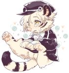  animalization gokotai hat methyl_key military military_uniform no_humans paw_print tears tiger touken_ranbu uniform white_tiger yellow_eyes 