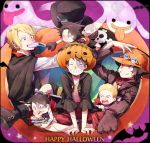  6+boys animal_costume bandaid bandaid_on_nose black_hair blonde_hair candy child eating frankenstein&#039;s_monster_(cosplay) ghost halloween halloween_costume lollipop male_focus monkey_d_luffy multiple_boys multiple_persona one_piece portgas_d_ace pumpkin sabo short_hair somemiya_suzume time_paradox vampire_costume wolf_costume younger 