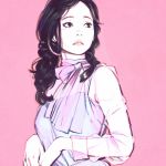  1girl ilya_kuvshinov long_hair original pink_background simple_background solo 