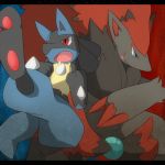  lucario no_humans pokemon pokemon_(creature) pokemon_(game) zoroark 