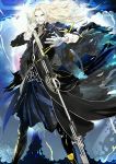  1boy artist_request beard facial_hair fate/grand_order fate_(series) holding_weapon lancer_of_black long_hair official_art solo upscaled waifu2x white_background 