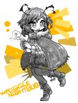  1girl alternate_costume antennae boots can cape character_name highres open_mouth short_hair smile solo sweater touhou wriggle_nightbug yt_(wai-tei) 