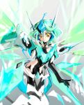  1girl clear_wing_synchro_dragon clear_wing_synchro_dragon_(cosplay) dragon_girl female green_hair highres kat_(4681526) multicolored_hair rin_(yuu-gi-ou_arc-v) short_hair solo two-tone_hair wings yellow_eyes yuu-gi-ou yuu-gi-ou_arc-v 
