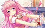  1girl blush boku_to_koi_suru_ponkotsu_akuma. breasts game_cg long_hair pink_hair sayori solo violet_eyes 