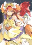  2girls akagi_towa amanogawa_kirara brown_hair cover cover_page cowboy_shot cure_twinkle doujin_cover earrings gloves go!_princess_precure jewelry long_hair multicolored_hair multiple_girls precure quad_tails redhead seita short_hair skirt smile star star_earrings streaked_hair twintails two-tone_hair violet_eyes white_gloves yellow_skirt 