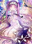  1girl artist_request dress fate/grand_order fate_(series) long_hair official_art pink_eyes pink_hair see-through solo stheno upscaled very_long_hair waifu2x white_dress 
