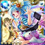  .hack// 2012 2girls :o bell_(guilty_dragon) bint_(guilty_dragon) black_hair blue_hair blush glasses guilty_dragon hair_ornament japanese_clothes kanipanda kimono long_hair multiple_girls red_eyes short_hair socks spilling star surprised yukata 