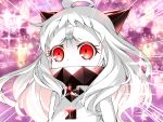  1girl ahoge commentary_request dress horns kantai_collection long_hair looking_at_viewer northern_ocean_hime red_eyes shinkaisei-kan solo tape white_dress white_hair white_skin youmou_usagi 