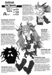  1girl artist_request backbeard_(monster_musume) character_profile cyclops drawfag english eye_beam frown gothic_lolita highres lolita_fashion long_hair monochrome monster_musume_no_iru_nichijou one-eyed solo twintails very_long_hair 