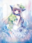  blue_eyes cat_ears dress e~ji flower long_hair thigh-highs thighhighs 