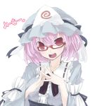  glasses hat pink_hair saigyouji_yuyuko touhou 