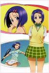  purple_hair racket sairenji_haruna school_uniform tennis_racket to_love-ru toloveru 