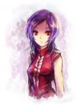  higashi_setsuna kara_(color) precure purple_hair red_eyes solo 