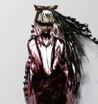  bad_id bow cong1991 creepy fujiwara_no_mokou hair_bow long_hair solo suspenders touhou very_long_hair 