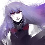  annoyed bad_id braid izayoi_sakuya miatsushi purple_hair red_eyes solo touhou 