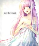  blue_eyes dress happy highres hime_cut jewelry just_be_friends_(vocaloid) lalaoa lipstick long_hair megurine_luka pink_hair red_string ring tears tubetop very_long_hair vocaloid 