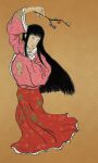 houraisan_kaguya jeweled_branch_of_hourai long_skirt nihonga norio_minami parody skirt solo touhou ukiyo-e